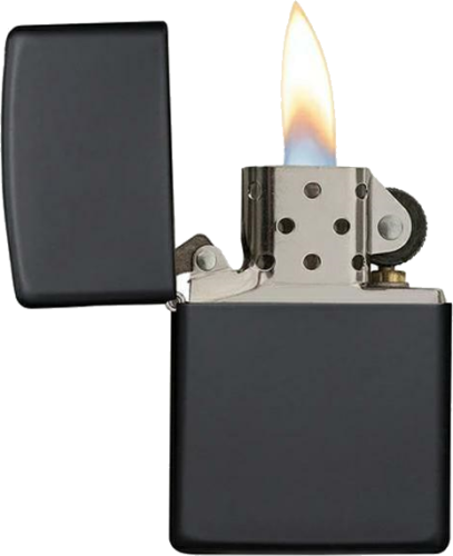 Zippo Black Matte paląca się.png