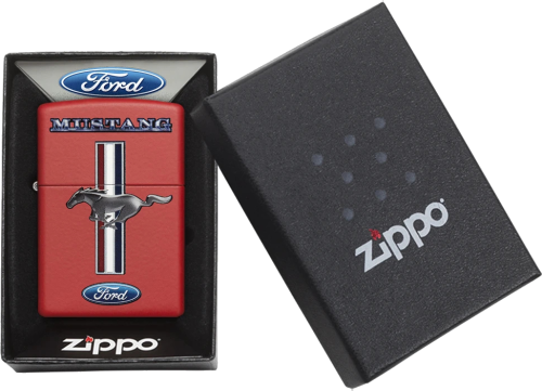 Zapalniczka Zippo Ford Mustang czerwona w pudełku.png