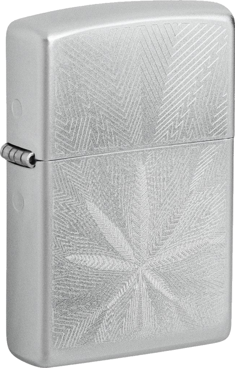 Zapalniczka Zippo Cannabis Satin Chrome.png